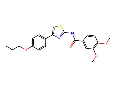 3,4-dimethoxy-N-[4-(4-propoxyphenyl)-1,3-thiazol-2-yl]benzamide structure