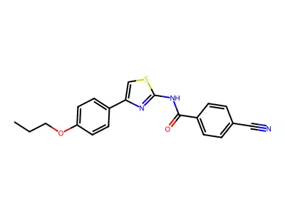 4-cyano-N-[4-(4-propoxyphenyl)-1,3-thiazol-2-yl]benzamide structure