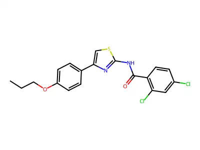2,4-dichloro-N-[4-(4-propoxyphenyl)-1,3-thiazol-2-yl]benzamide structure
