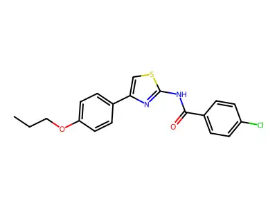 4-chloro-N-[4-(4-propoxyphenyl)-1,3-thiazol-2-yl]benzamide structure