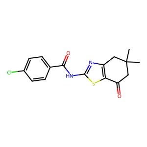 4-chloro-N-(5,5-dimethyl-7-oxo-4,5,6,7-tetrahydro-1,3-benzothiazol-2-yl)benzamide structure