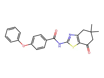 N-(5,5-dimethyl-7-oxo-4,5,6,7-tetrahydrobenzo[d]thiazol-2-yl)-4-phenoxybenzamide structure