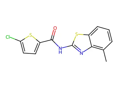 5-chloro-N-(4-methyl-1,3-benzothiazol-2-yl)thiophene-2-carboxamide structure