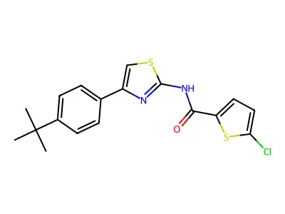 N-[4-(4-tert-butylphenyl)-1,3-thiazol-2-yl]-5-chlorothiophene-2-carboxamide structure