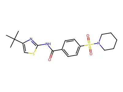 N-(4-tert-butyl-1,3-thiazol-2-yl)-4-piperidin-1-ylsulfonylbenzamide structure