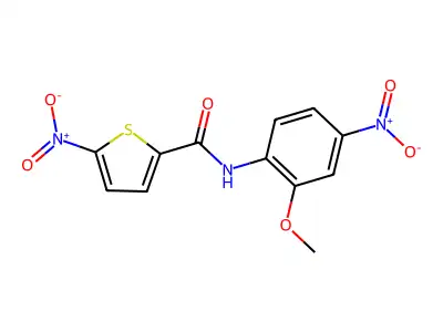 N-(2-methoxy-4-nitrophenyl)-5-nitrothiophene-2-carboxamide structure