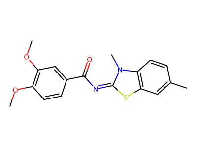 N-(3,6-dimethyl-1,3-benzothiazol-2-ylidene)-3,4-dimethoxybenzamide structure