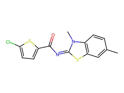 (E)-5-chloro-N-(3,6-dimethylbenzo[d]thiazol-2(3H)-ylidene)thiophene-2-carboxamide structure