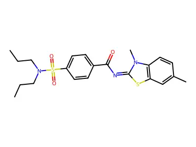 N-(3,6-dimethyl-1,3-benzothiazol-2-ylidene)-4-(dipropylsulfamoyl)benzamide structure