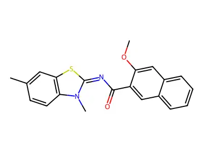(E)-N-(3,6-dimethylbenzo[d]thiazol-2(3H)-ylidene)-3-methoxy-2-naphthamide structure