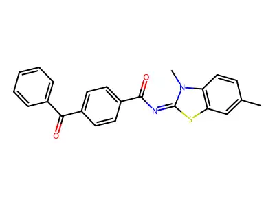 (E)-4-benzoyl-N-(3,6-dimethylbenzo[d]thiazol-2(3H)-ylidene)benzamide structure