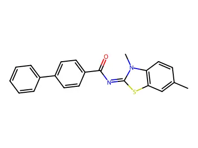 (E)-N-(3,6-dimethylbenzo[d]thiazol-2(3H)-ylidene)-[1,1'-biphenyl]-4-carboxamide structure
