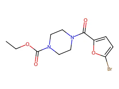 Ethyl 4-(5-bromofuran-2-carbonyl)piperazine-1-carboxylate structure