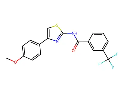 N-[4-(4-methoxyphenyl)-1,3-thiazol-2-yl]-3-(trifluoromethyl)benzamide structure