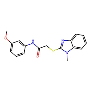 N-(3-methoxyphenyl)-2-(1-methylbenzimidazol-2-yl)sulfanylacetamide structure