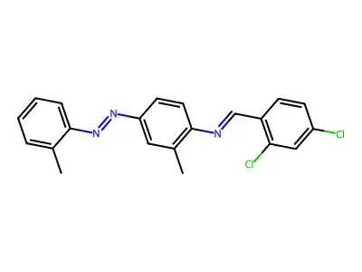 Benzenamine, N-[(2,4-dichlorophenyl)methylene]-2-methyl-4-[2-(2-methylphenyl)diazenyl]- structure