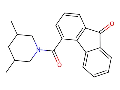 4-(3,5-dimethylpiperidine-1-carbonyl)-9H-fluoren-9-one structure