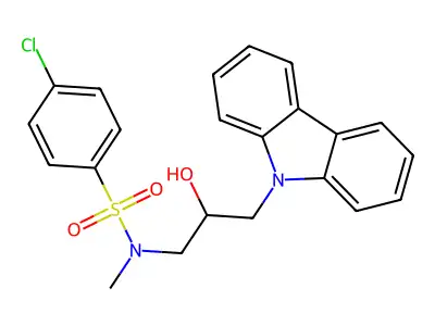 N-(3-carbazol-9-yl-2-hydroxypropyl)-4-chloro-N-methylbenzenesulfonamide structure