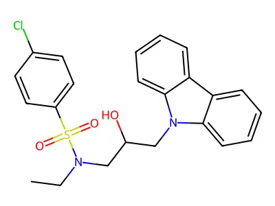 N-(3-(9H-carbazol-9-yl)-2-hydroxypropyl)-4-chloro-N-ethylbenzenesulfonamide structure