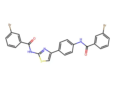 3-bromo-N-[4-[2-[(3-bromobenzoyl)amino]-1,3-thiazol-4-yl]phenyl]benzamide structure