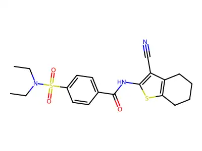 N-(3-cyano-4,5,6,7-tetrahydro-1-benzothiophen-2-yl)-4-(diethylsulfamoyl)benzamide structure