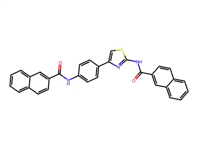 N-(4-(4-(2-naphthamido)phenyl)thiazol-2-yl)-2-naphthamide structure