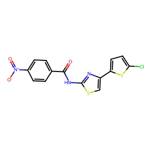 N-(4-(5-chlorothiophen-2-yl)thiazol-2-yl)-4-nitrobenzamide structure
