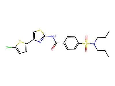 N-[4-(5-chlorothiophen-2-yl)-1,3-thiazol-2-yl]-4-(dipropylsulfamoyl)benzamide structure