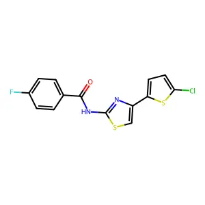 N-(4-(5-chlorothiophen-2-yl)thiazol-2-yl)-4-fluorobenzamide structure