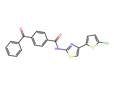 4-benzoyl-N-[4-(5-chlorothiophen-2-yl)-1,3-thiazol-2-yl]benzamide structure