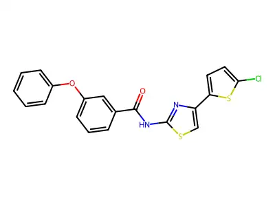 N-[4-(5-chlorothiophen-2-yl)-1,3-thiazol-2-yl]-3-phenoxybenzamide structure