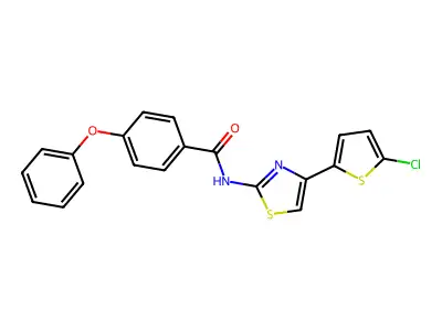 N-[4-(5-chlorothiophen-2-yl)-1,3-thiazol-2-yl]-4-phenoxybenzamide structure