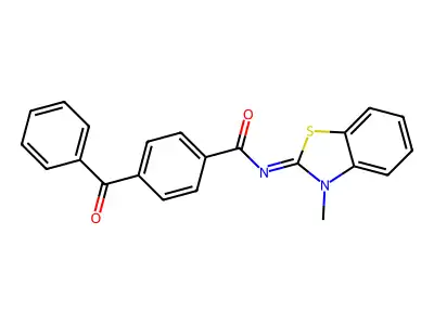 4-benzoyl-N-(3-methyl-1,3-benzothiazol-2-ylidene)benzamide structure