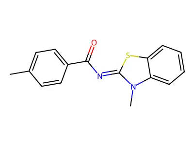 4-methyl-N-(3-methyl-1,3-benzothiazol-2-ylidene)benzamide structure