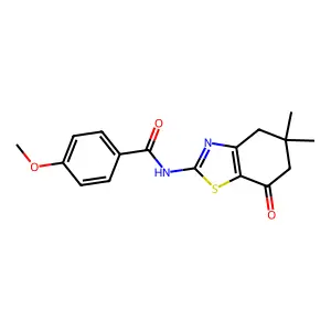 N-(5,5-dimethyl-7-oxo-4,5,6,7-tetrahydro-1,3-benzothiazol-2-yl)-4-methoxybenzamide structure