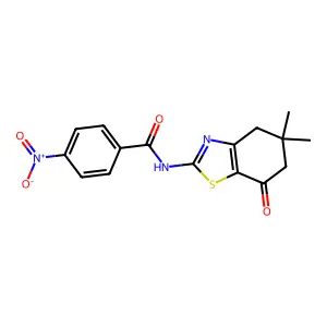 N-(5,5-dimethyl-7-oxo-4,5,6,7-tetrahydrobenzo[d]thiazol-2-yl)-4-nitrobenzamide structure