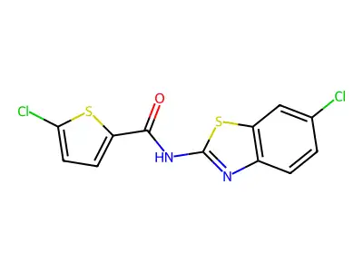 5-chloro-N-(6-chloro-1,3-benzothiazol-2-yl)thiophene-2-carboxamide structure