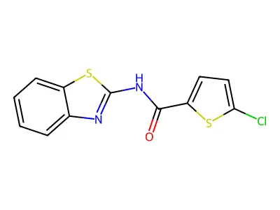 N-(1,3-benzothiazol-2-yl)-5-chlorothiophene-2-carboxamide structure
