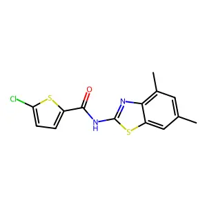 5-chloro-N-(4,6-dimethyl-1,3-benzothiazol-2-yl)thiophene-2-carboxamide structure