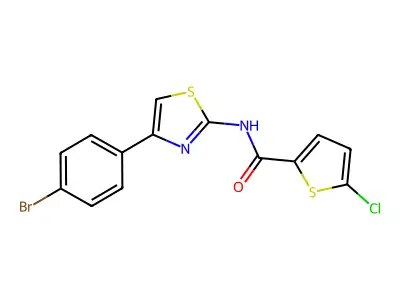 N-[4-(4-bromophenyl)-1,3-thiazol-2-yl]-5-chlorothiophene-2-carboxamide structure
