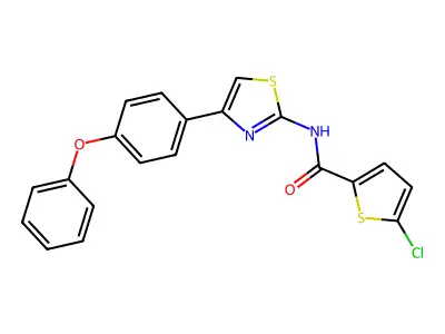 5-chloro-N-[4-(4-phenoxyphenyl)-1,3-thiazol-2-yl]thiophene-2-carboxamide structure