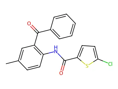 N-(2-benzoyl-4-methylphenyl)-5-chlorothiophene-2-carboxamide structure