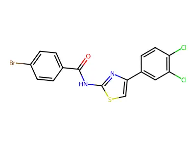 4-bromo-N-[4-(3,4-dichlorophenyl)-1,3-thiazol-2-yl]benzamide structure
