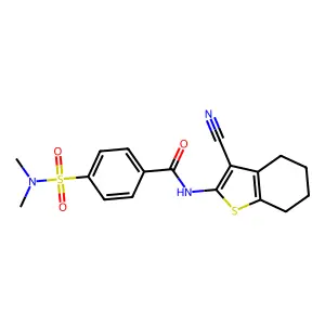 N-(3-cyano-4,5,6,7-tetrahydro-1-benzothiophen-2-yl)-4-(dimethylsulfamoyl)benzamide structure