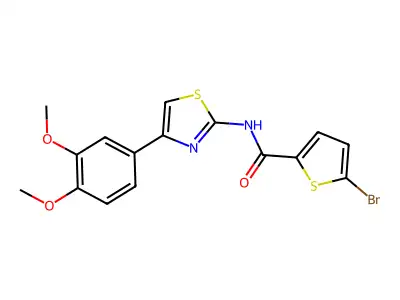 5-bromo-N-[4-(3,4-dimethoxyphenyl)-1,3-thiazol-2-yl]thiophene-2-carboxamide structure