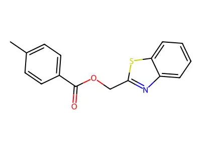 Benzo[d]thiazol-2-ylmethyl 4-methylbenzoate structure