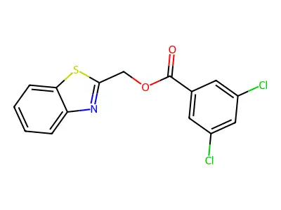 Benzo[d]thiazol-2-ylmethyl 3,5-dichlorobenzoate structure