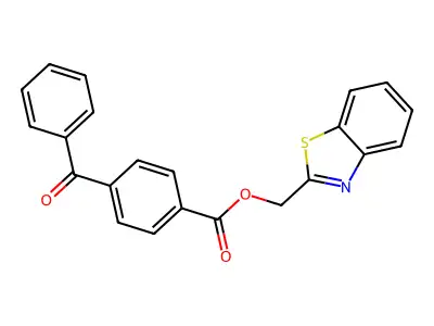 Benzo[d]thiazol-2-ylmethyl 4-benzoylbenzoate structure
