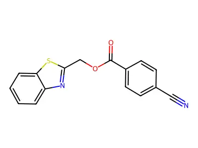 Benzo[d]thiazol-2-ylmethyl 4-cyanobenzoate structure