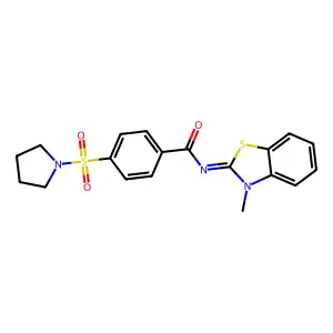 N-(3-methyl-1,3-benzothiazol-2-ylidene)-4-pyrrolidin-1-ylsulfonylbenzamide structure